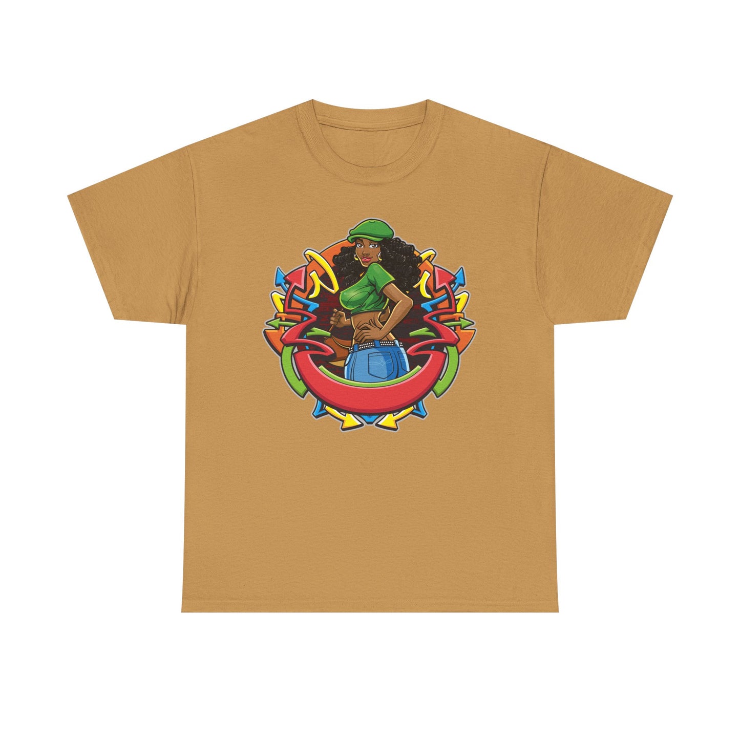 Funky Graphic Unisex Heavy Cotton Tee - Bold Art Design for Casual Style