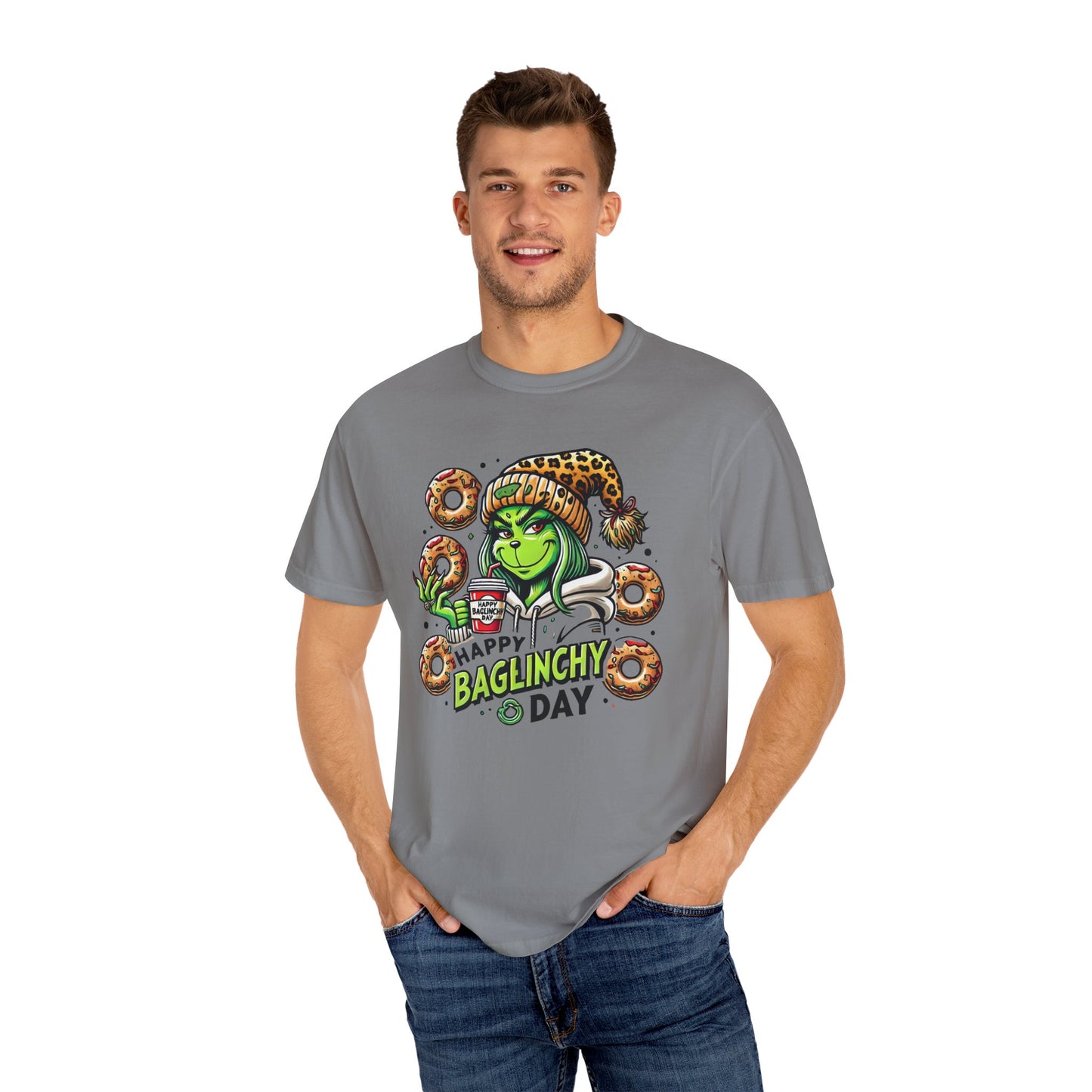 Happy Bagels Day Unisex T-Shirt with Grinchy Design