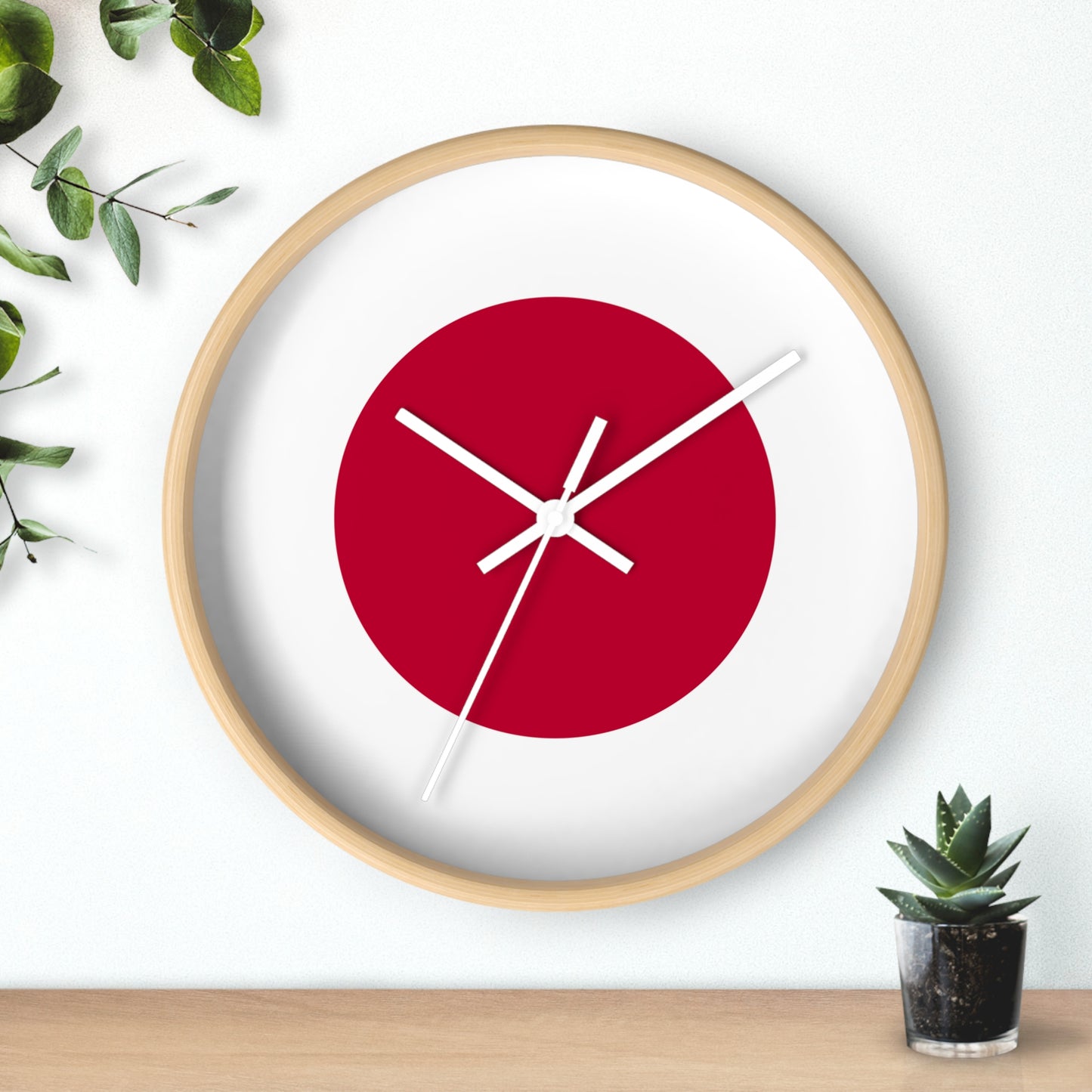 Minimalist Japanese Flag Wall Clock - Modern Decor for Home or Office