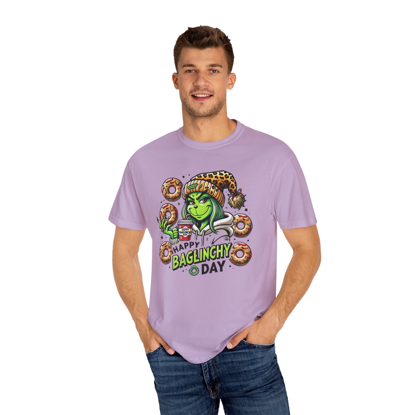 Happy Bagels Day Unisex T-Shirt with Grinchy Design