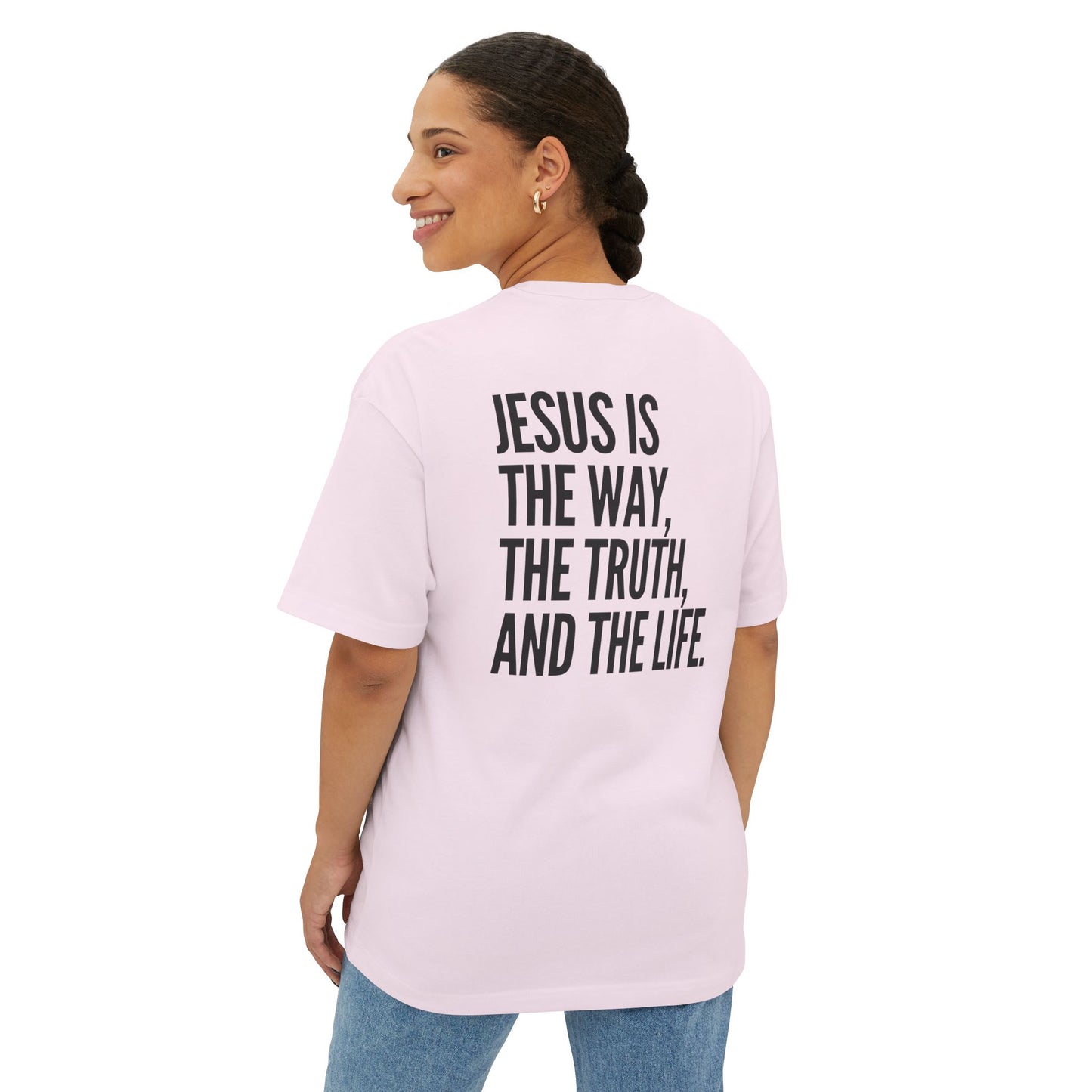 Faith-Inspired Men's Oversized Boxy Tee - "Jesus is Alive" Graphic Tee