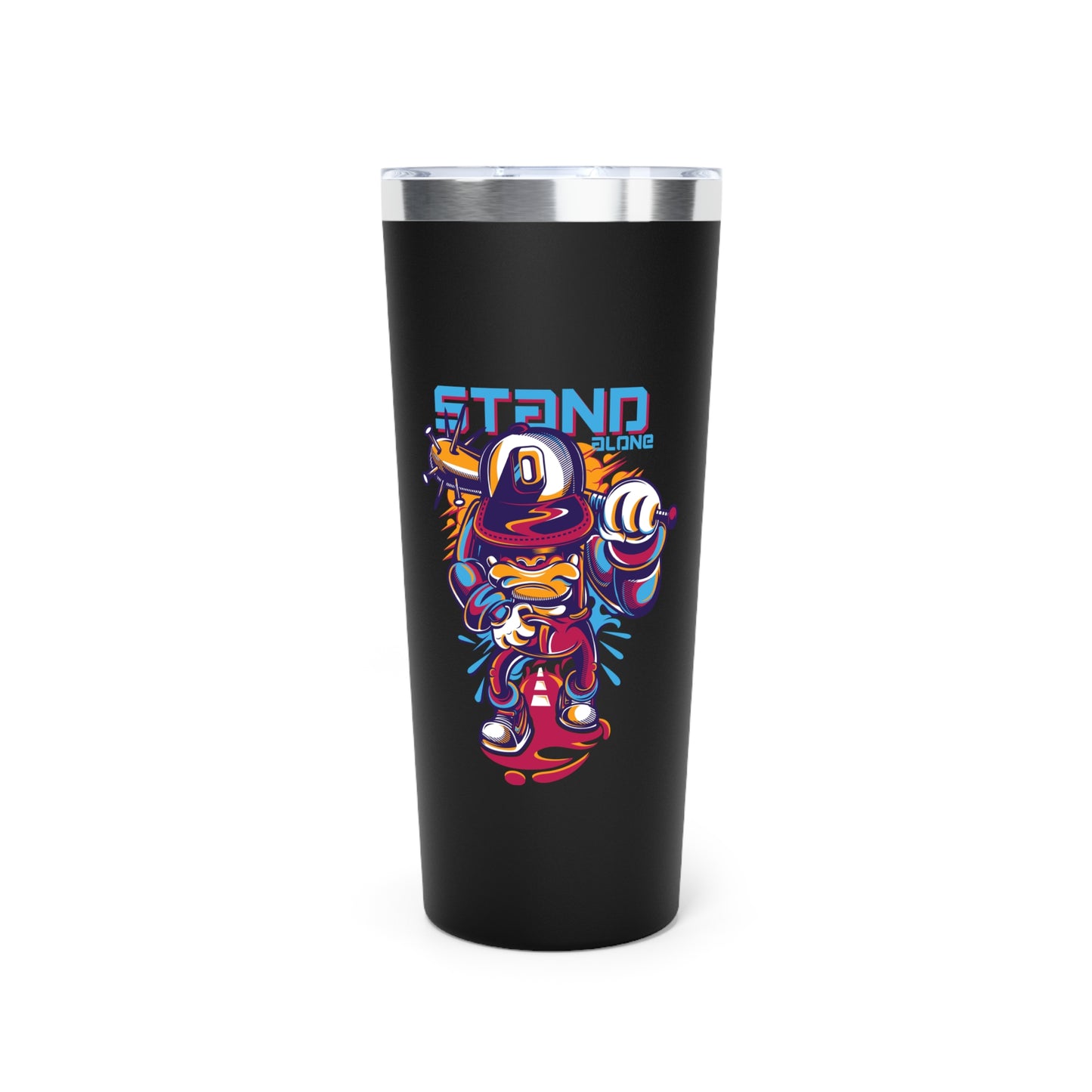 Stand Alone Copper Vacuum Insulated Tumbler - 22oz Fun Travel Mug