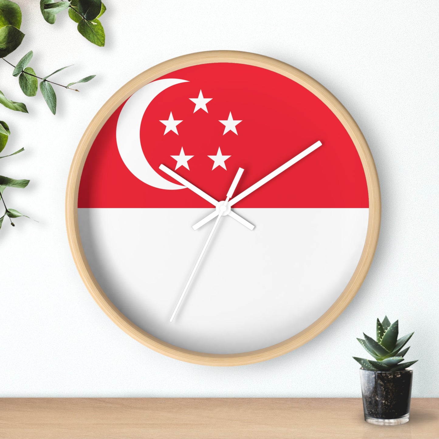 Singapore Flag Wall Clock - Perfect Home Decor for National Day Celebrations