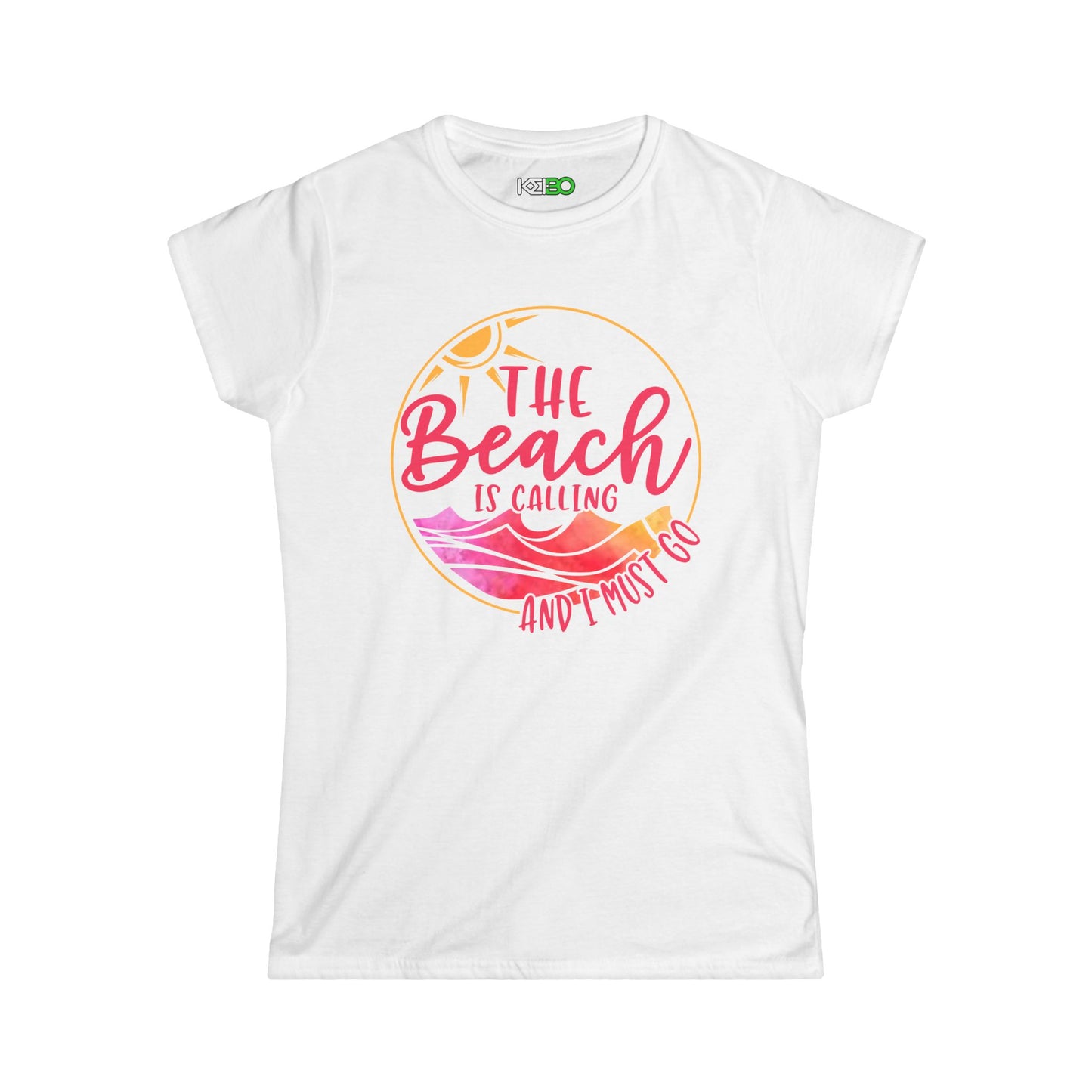 Women's Summer T-Shirt "The Beach is Calling" for Beach Lovers