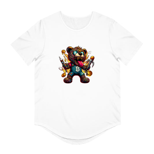 Men's Graphic Curved Hem Tee – Fun Bear for Creative Men