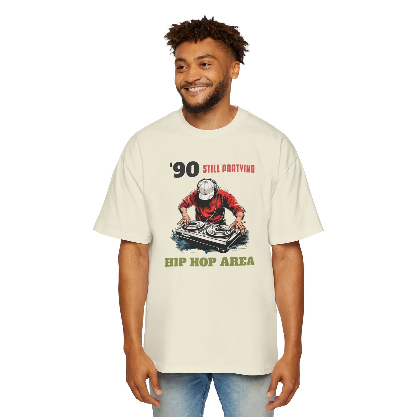 Men's '90 Still Partying Hip Hop Oversized Tee for Music Lovers