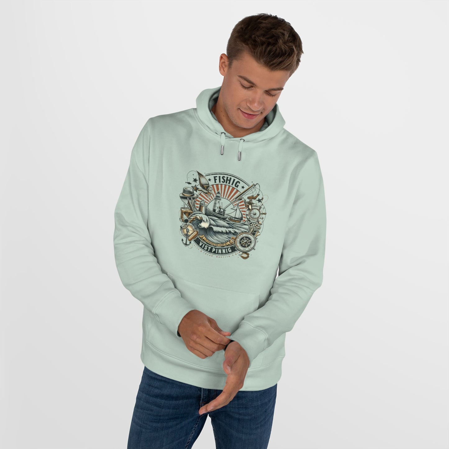 Fishing Hooded Sweatshirt - Nautical Adventure and Fishing