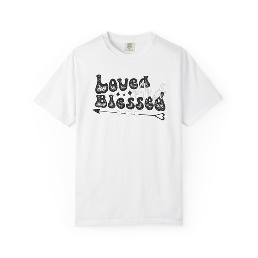 Women Graphic T-Shirt Loved And Blessed for Valentine's Day