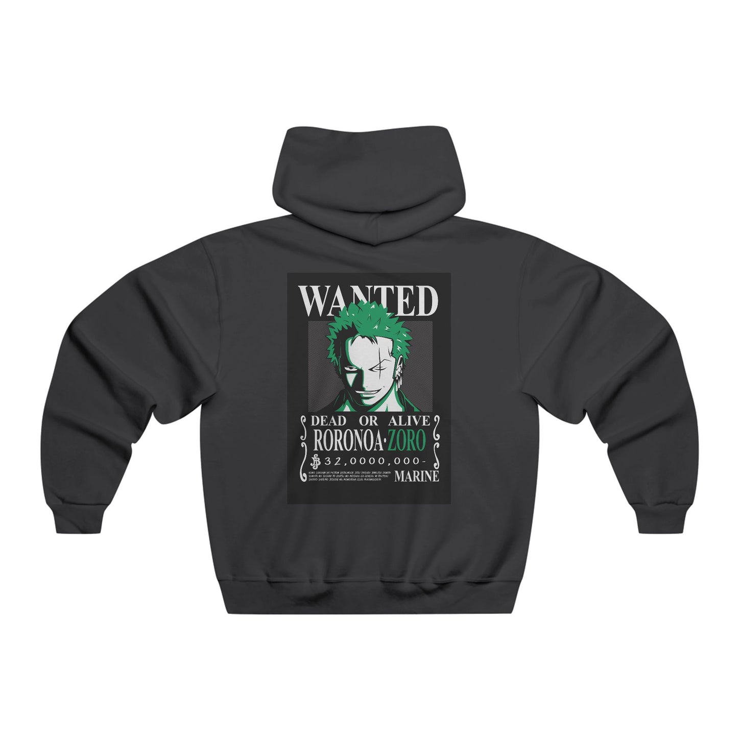 Men's  Wanted Zoro Hooded Sweatshirt Cool Green Graphic Pullover