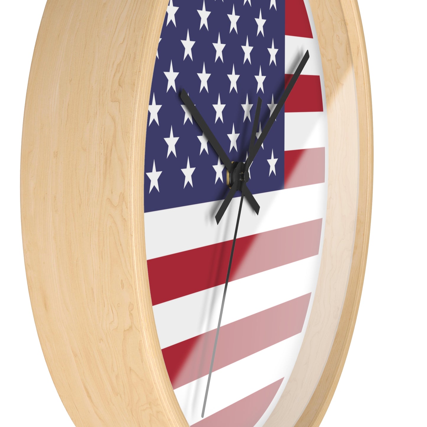 Patriotic American Flag Wall Clock - Distressed Vintage Design