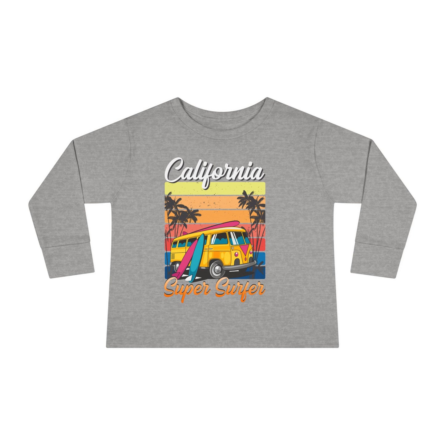 Toddler Long Sleeve Tee California Super Surfer Fun Beach Vibes