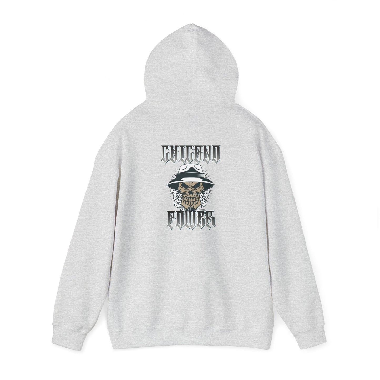 Men's Hooded Sweatshirt Chicano Power Skull Design