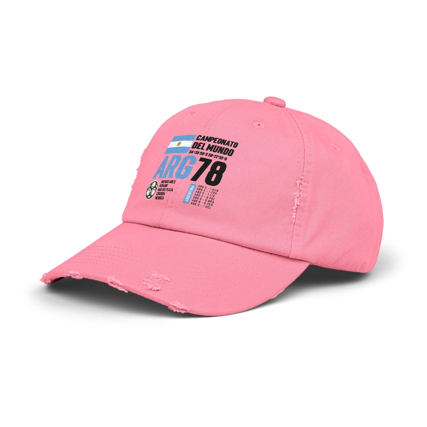 Unisex Distressed Cap Campionato Del Mundo ARG78 Vintage Style Hat