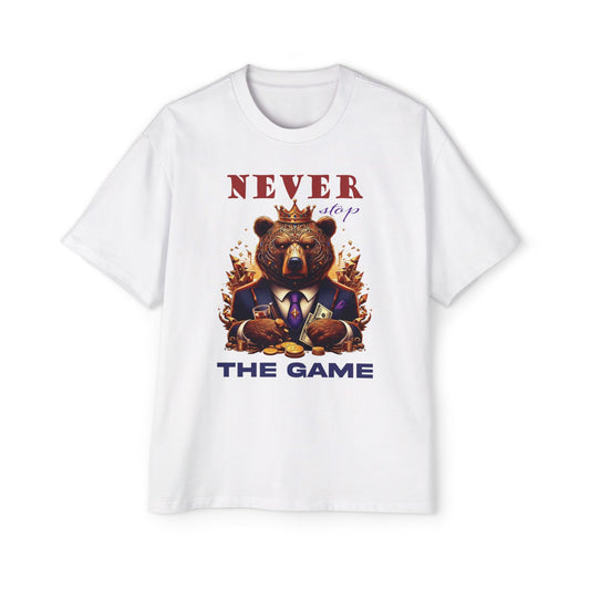 Stylish Men's Oversized Tee - "Never Stop The Game" Graphic T-shirt