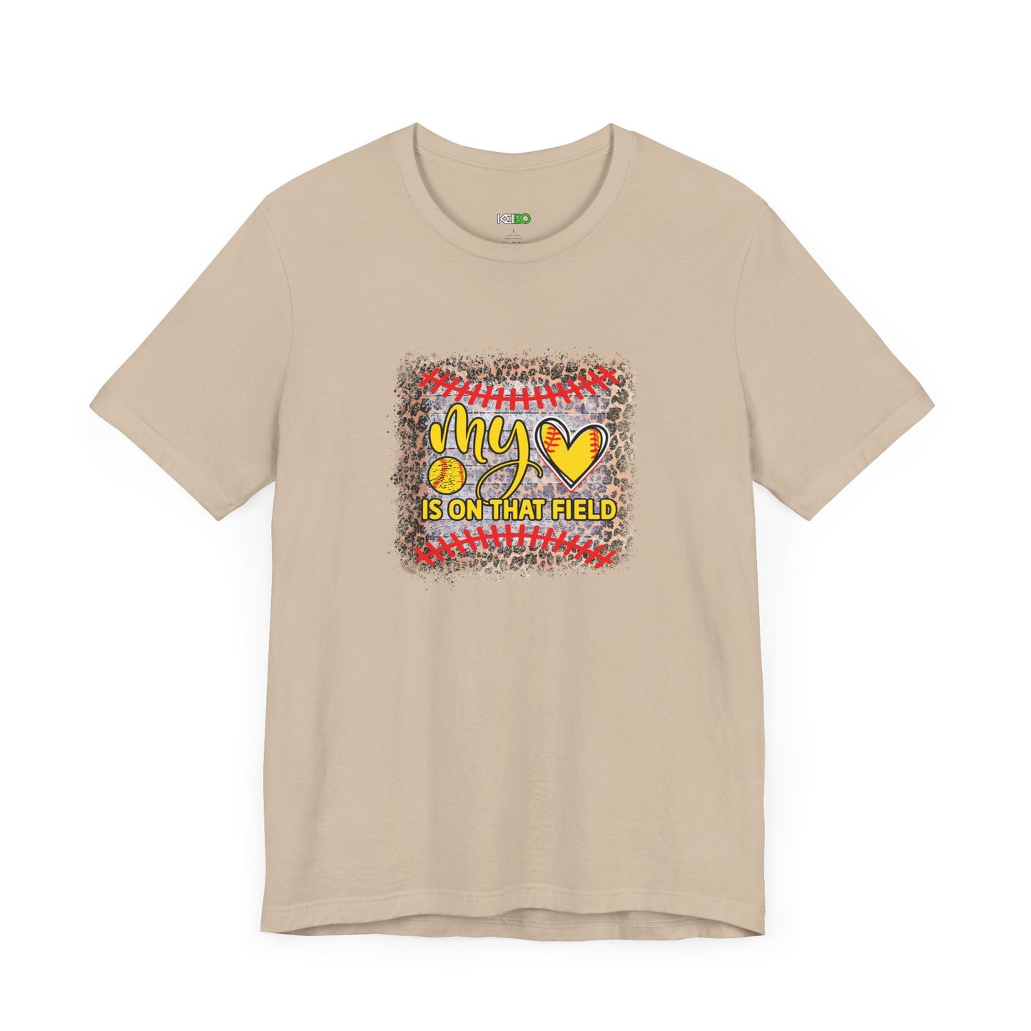 Women's Jersey T-shirt My Heart is on That Field - Perfect for Sports Lovers