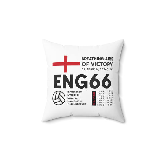Square Pillow ENGLAND '66  Breathing Airs of Victory Soccer Decor for Fans