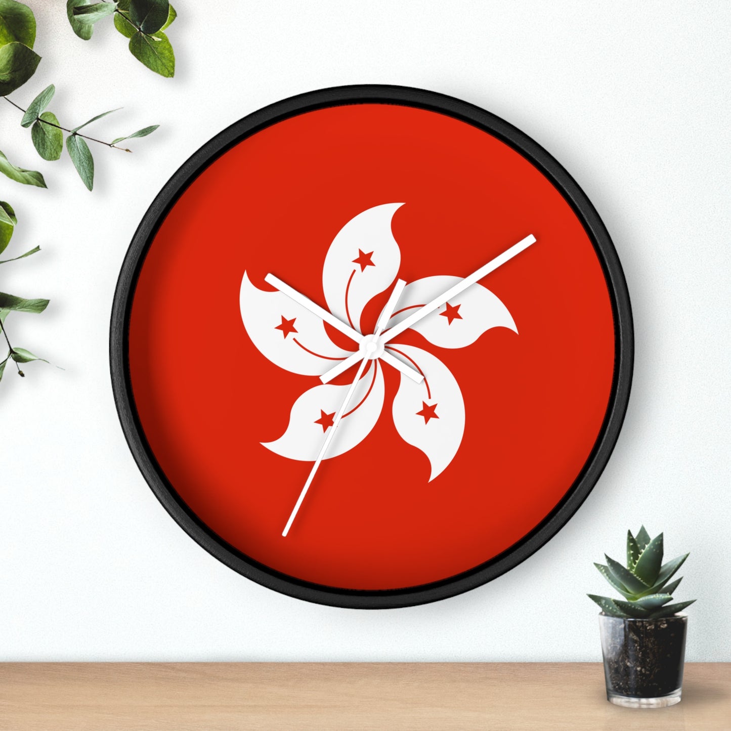 Elegant Hong Kong Floral Wall Clock - Modern Home Decor