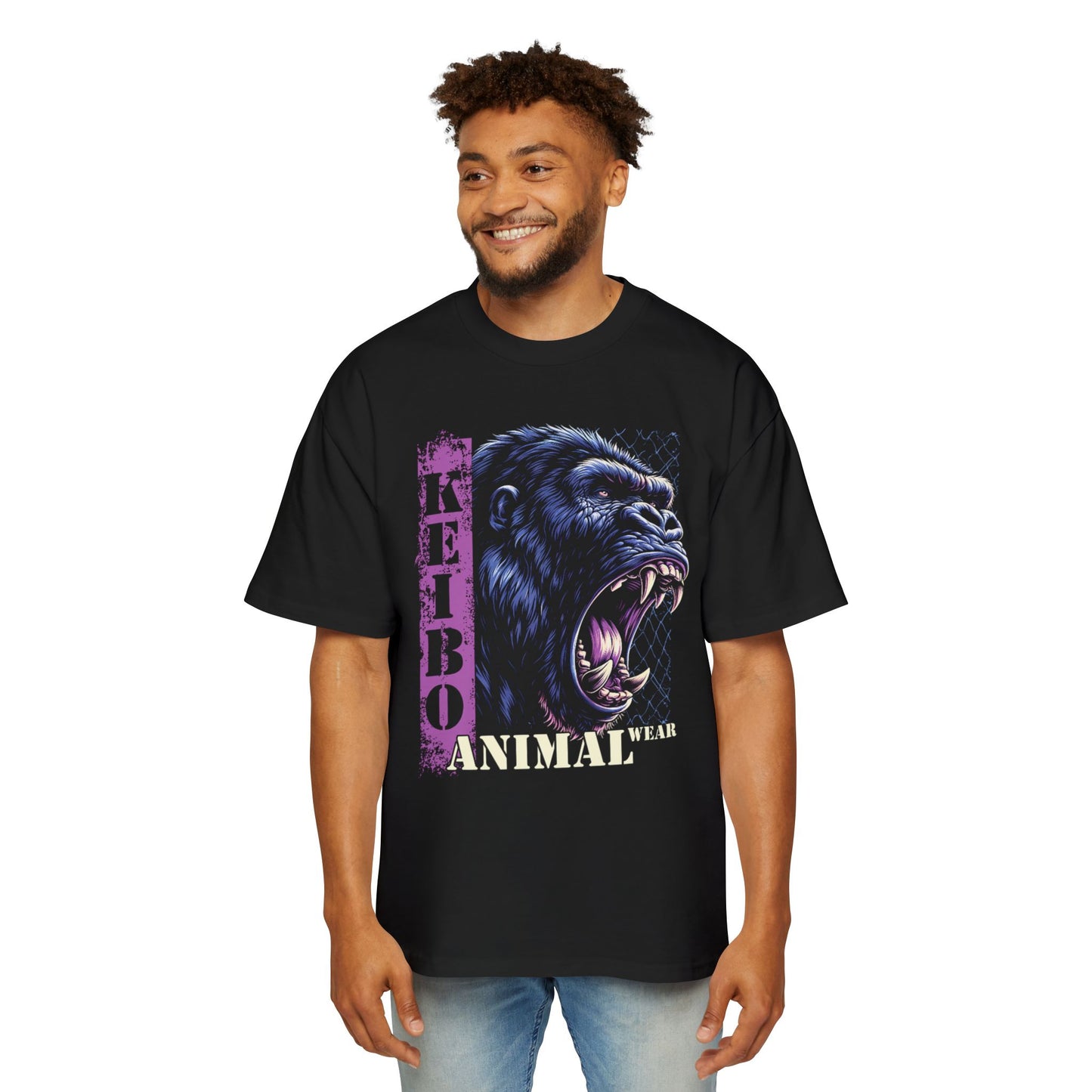 Men's Heavy Oversized T-shirt KEIBO - Fierce Gorilla Graphic