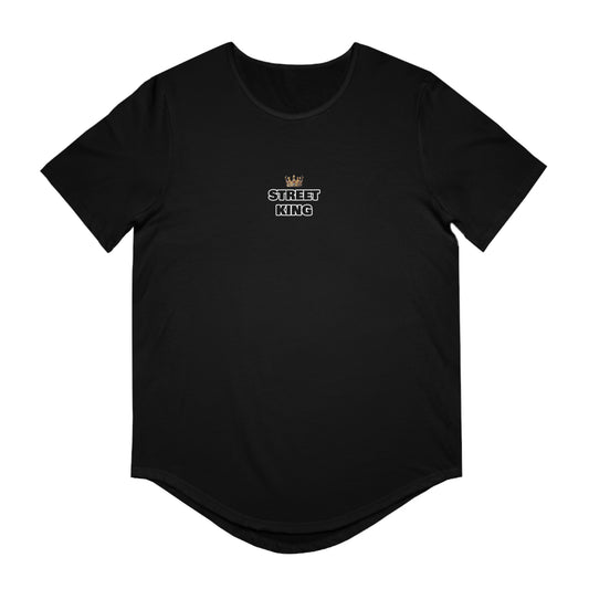 Men's Street King Curved Hem Tee - Bold Graphic Lion Design