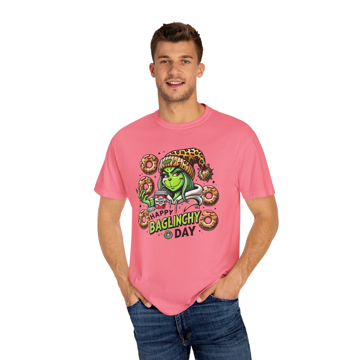 Happy Bagels Day Unisex T-Shirt with Grinchy Design