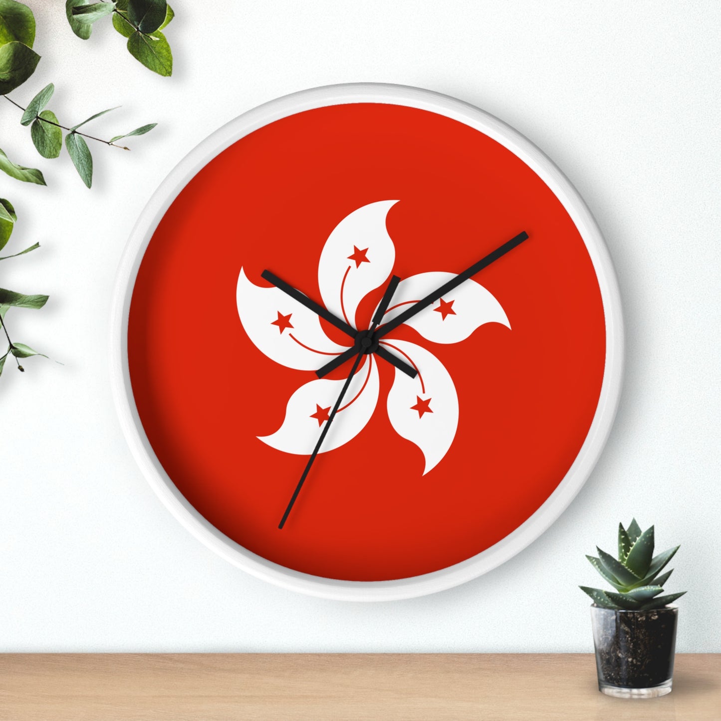 Elegant Hong Kong Floral Wall Clock - Modern Home Decor