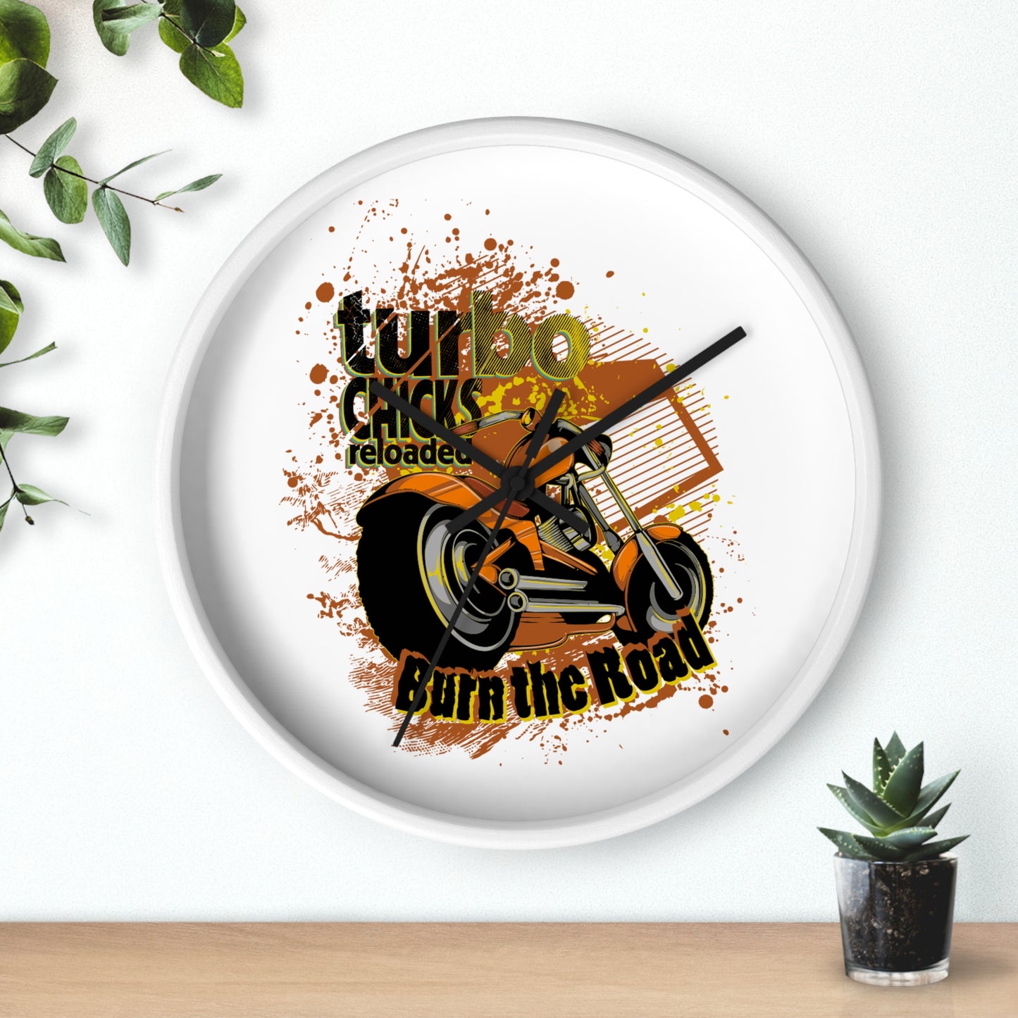 Turbo Bikes Wall Clock - Burn the Road Decor for Motorcycle Enthusiasts