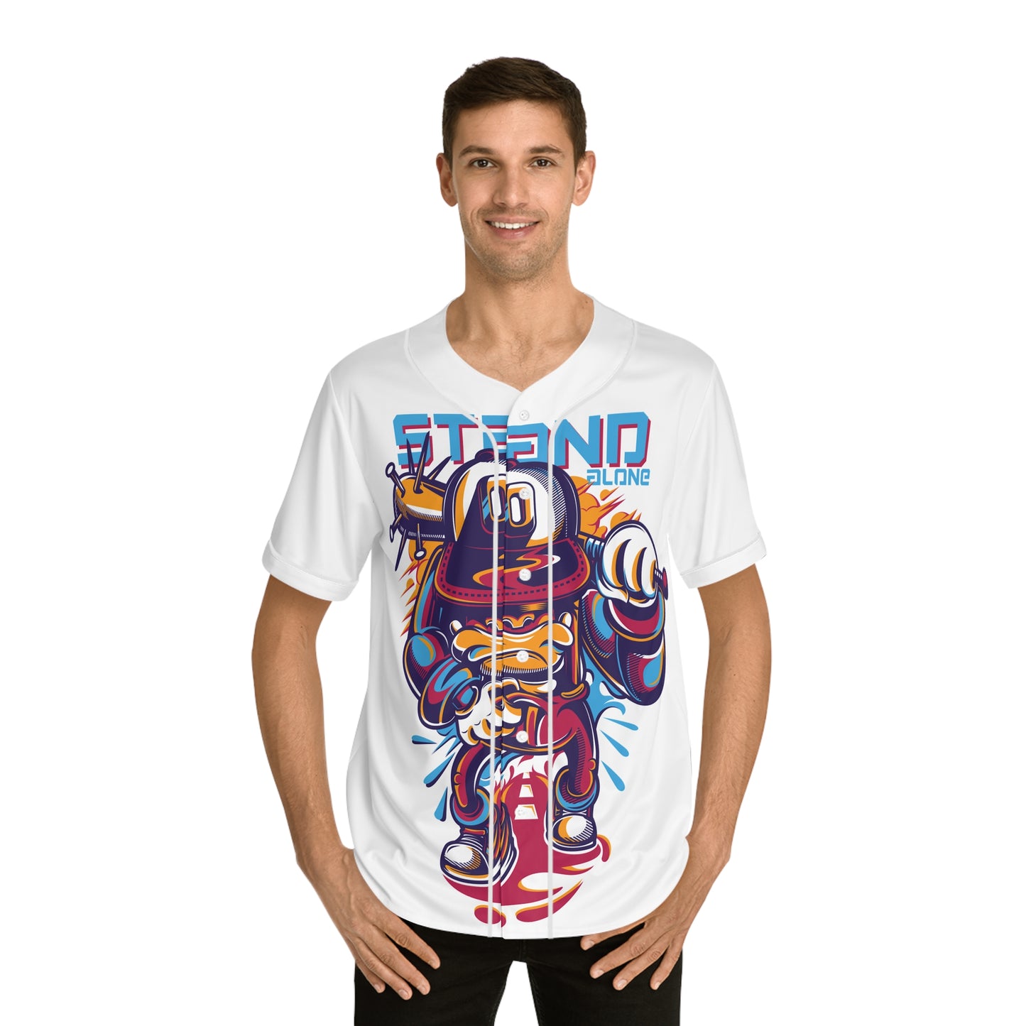 Graphic Baseball Jersey Tee for Men