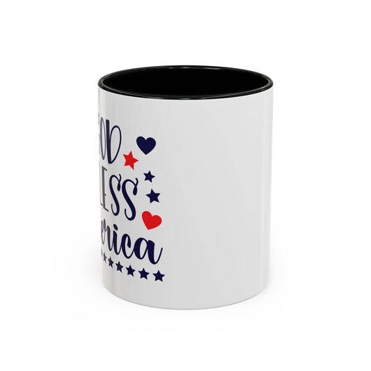 Patriotic Accent Coffee Mug - 'God Bless America'