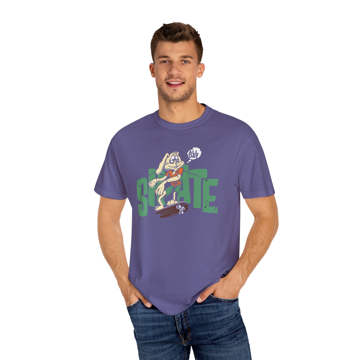 Unisex Trendy T-Shirt "All Day Skate" - Skateboarding Graphic Tee