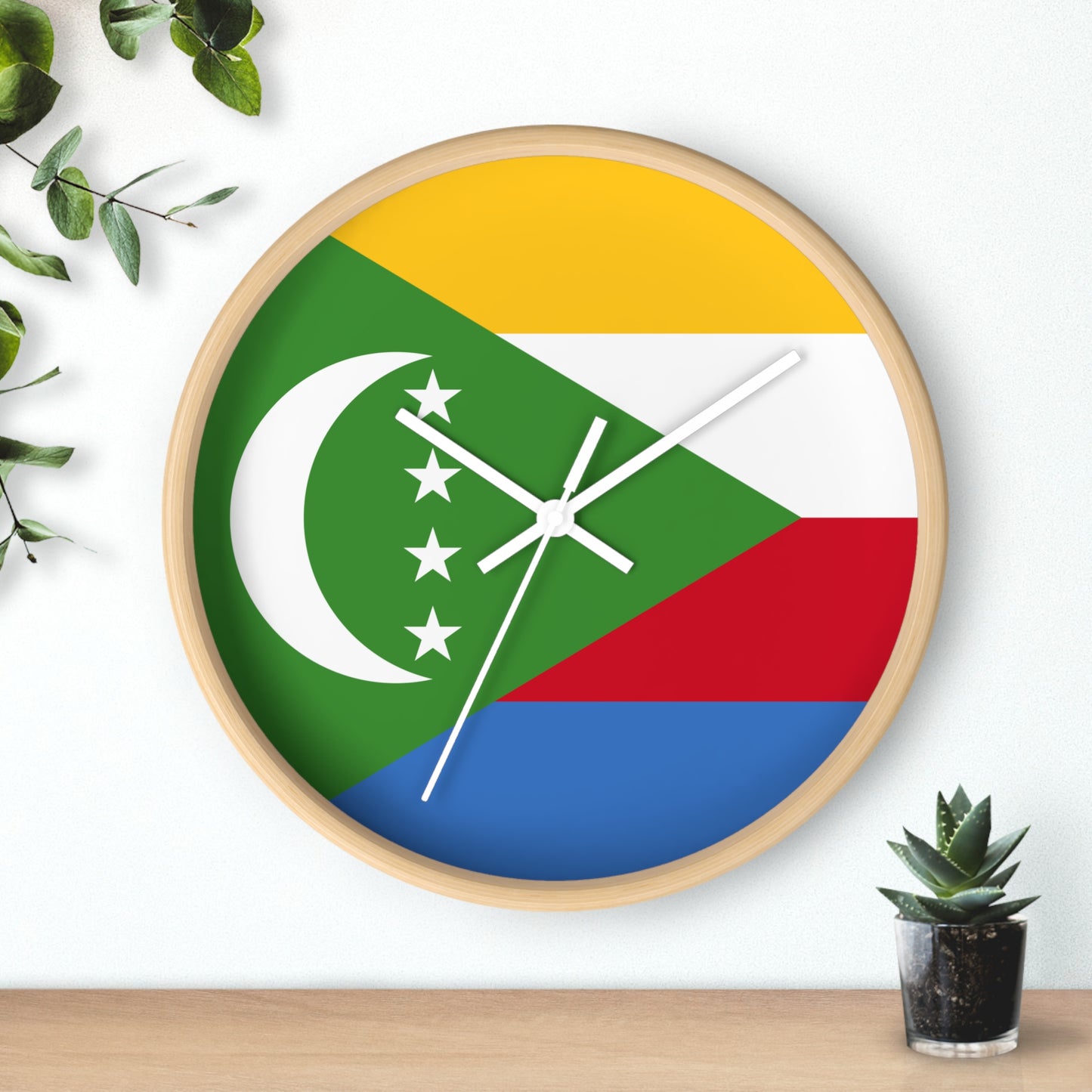 Comoros Flag Wall Clock - Vibrant, Stylish Home Decor for Flag Enthusiasts