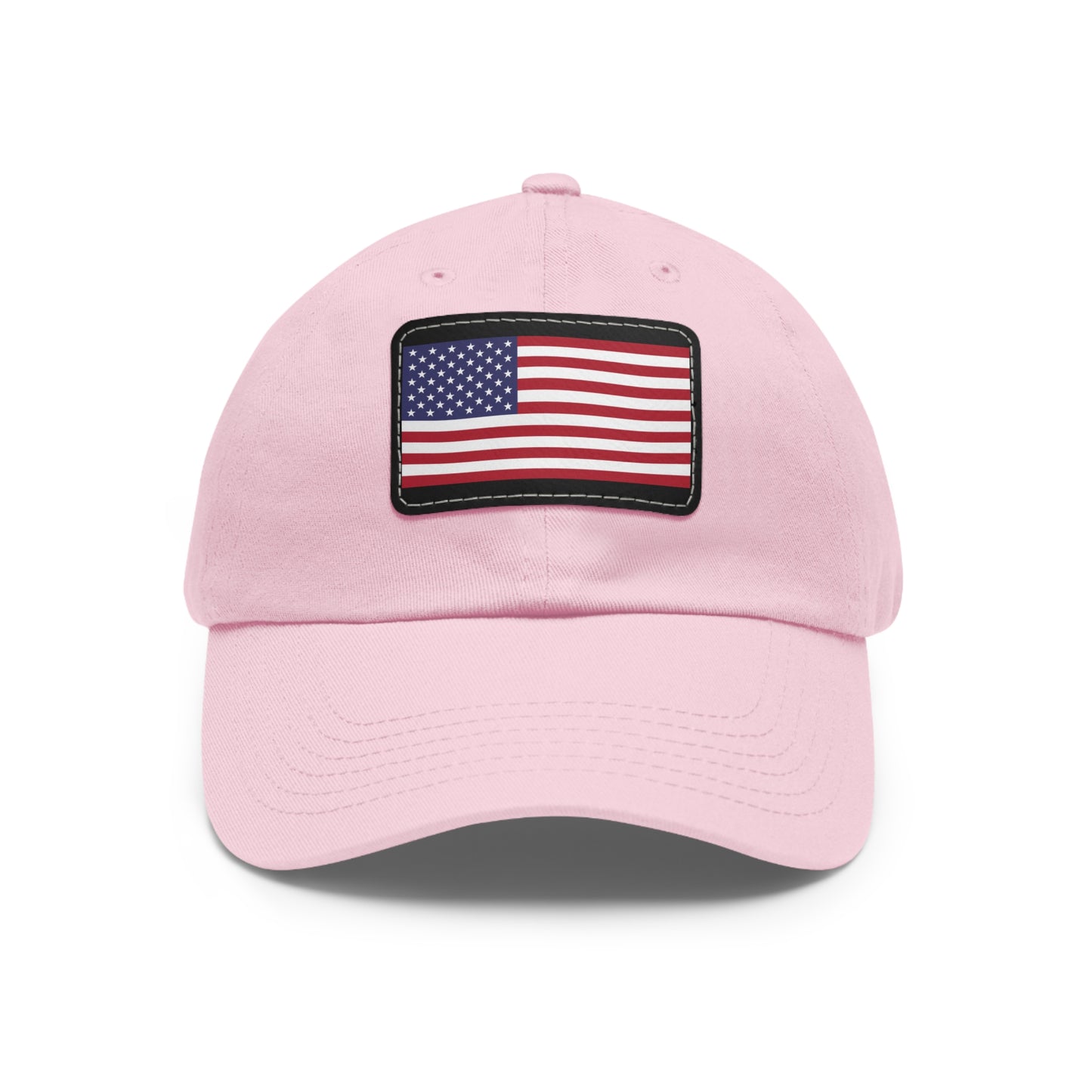 Patriotic Dad Hat with American Flag Leather Patch