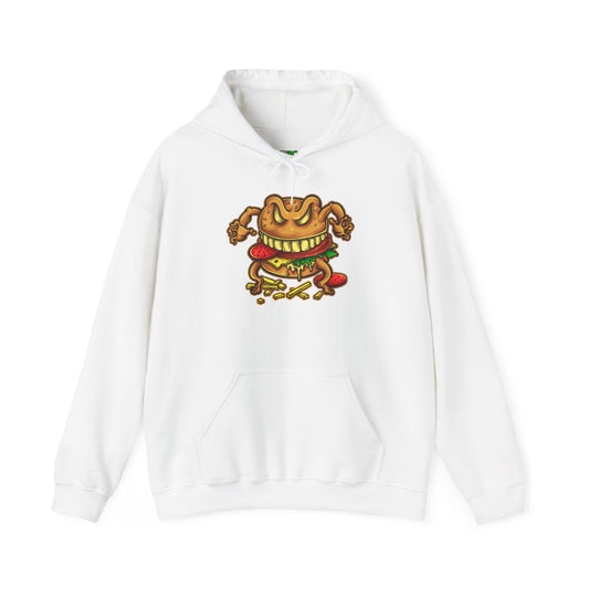 Men's Hooded Sweatshirt with Hilarious Foodie Burger Design