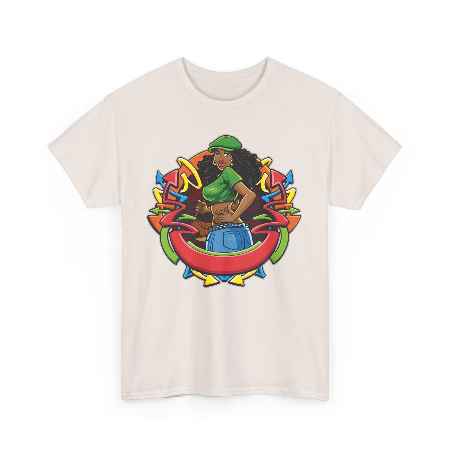 Funky Graphic Unisex Heavy Cotton Tee - Bold Art Design for Casual Style