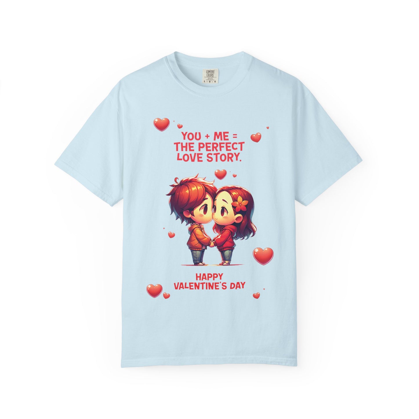 Unisex Garment-Dyed T-Shirt - 'Perfect Story Love' - Valentine's Day