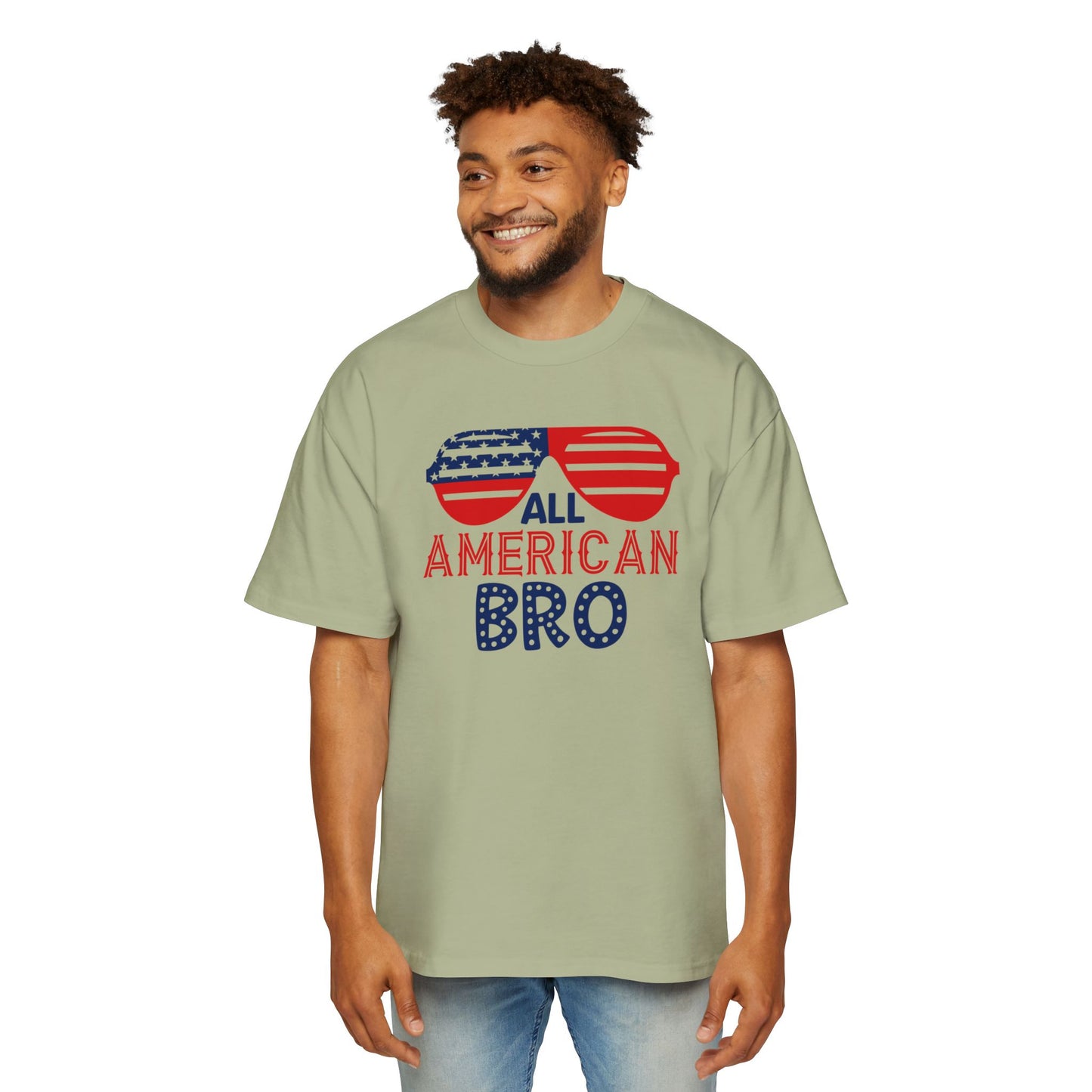 Men's Oversized Patriotic T-Shirt All American Bro for Independence Day