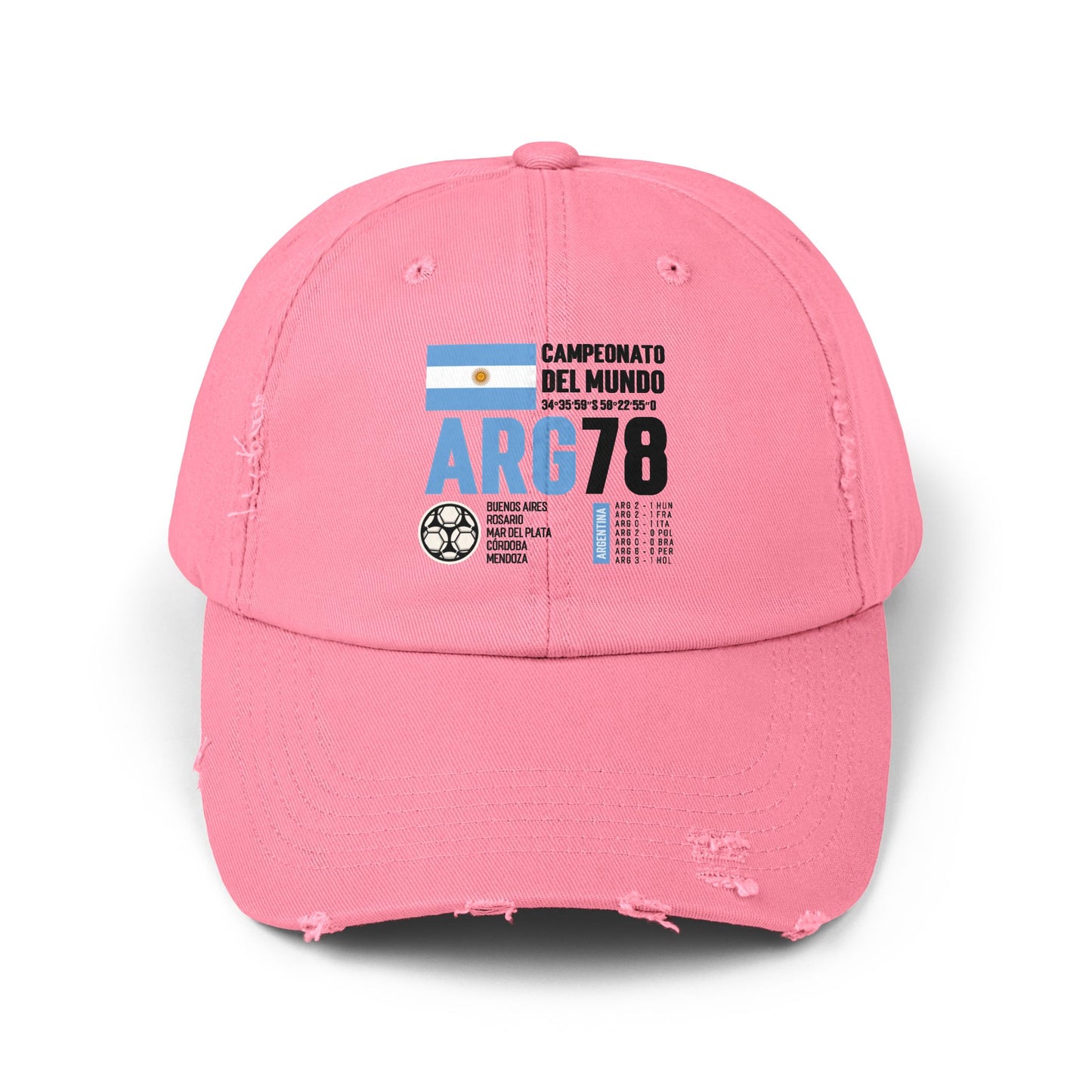 Unisex Distressed Cap Campionato Del Mundo ARG78 Vintage Style Hat