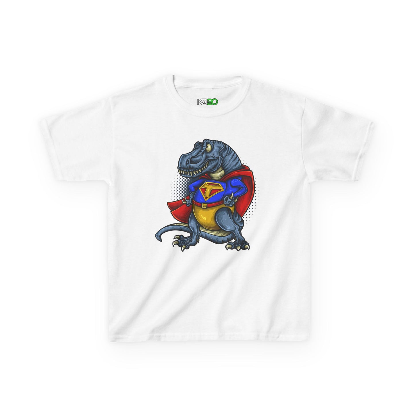 Superhero Dino Kids Heavy Cotton Tee - Fun and Playful Kids Apparel
