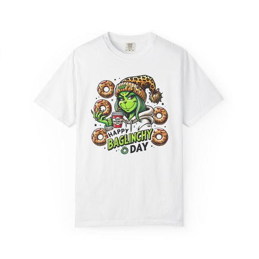 Happy Bagels Day Unisex T-Shirt with Grinchy Design