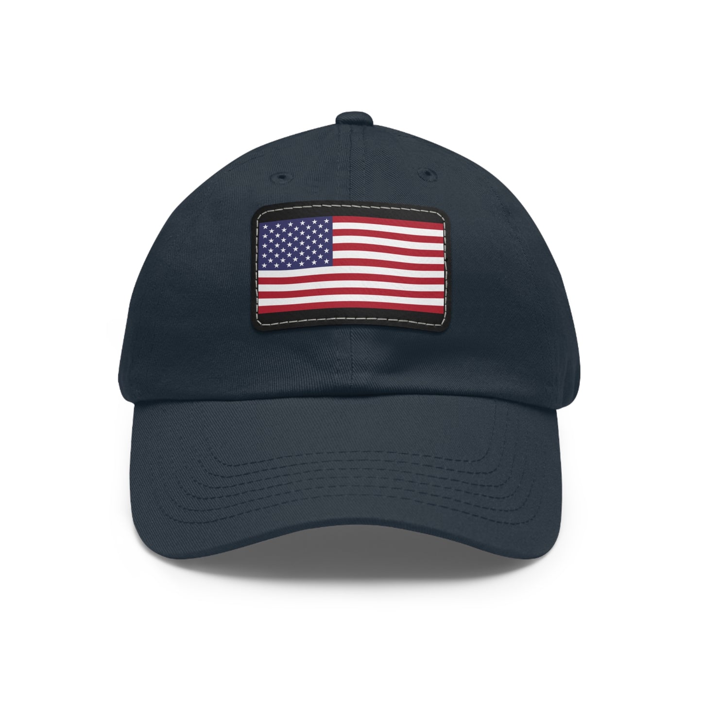 Patriotic Dad Hat with American Flag Leather Patch