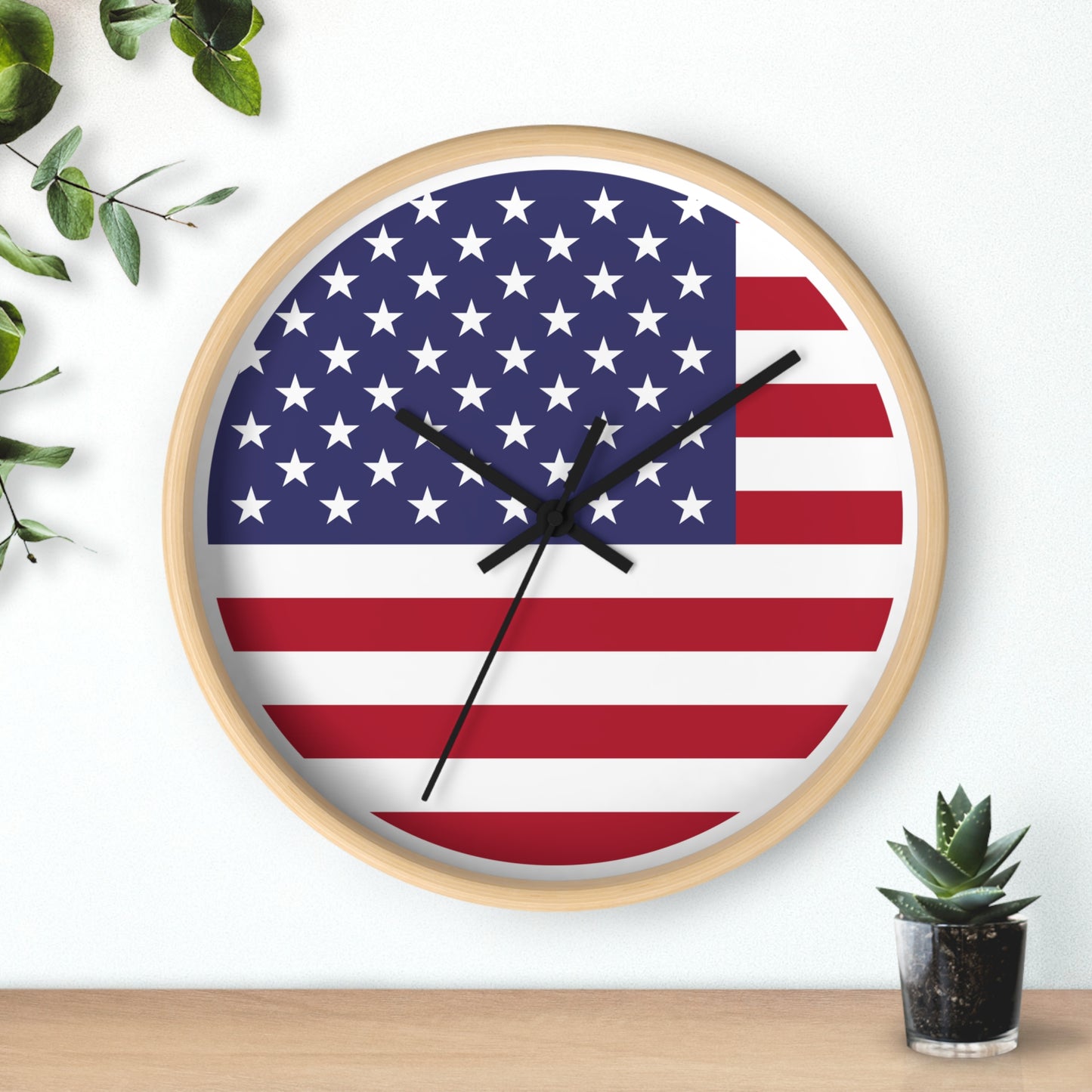 Patriotic American Flag Wall Clock - Distressed Vintage Design
