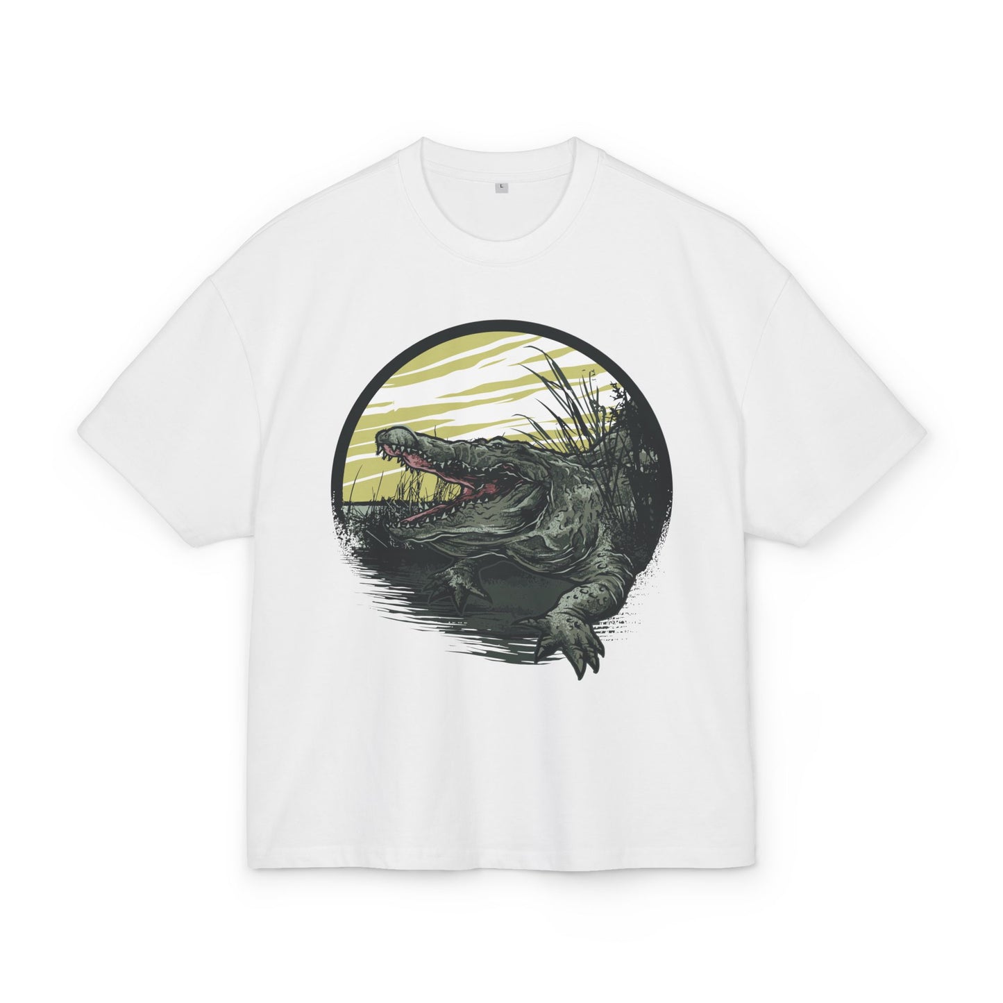 Crocodile Graphic Box Tee - Unisex Heavy Cotton T-Shirt