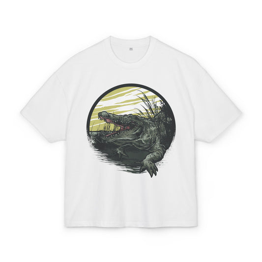Crocodile Graphic Box Tee - Unisex Heavy Cotton T-Shirt