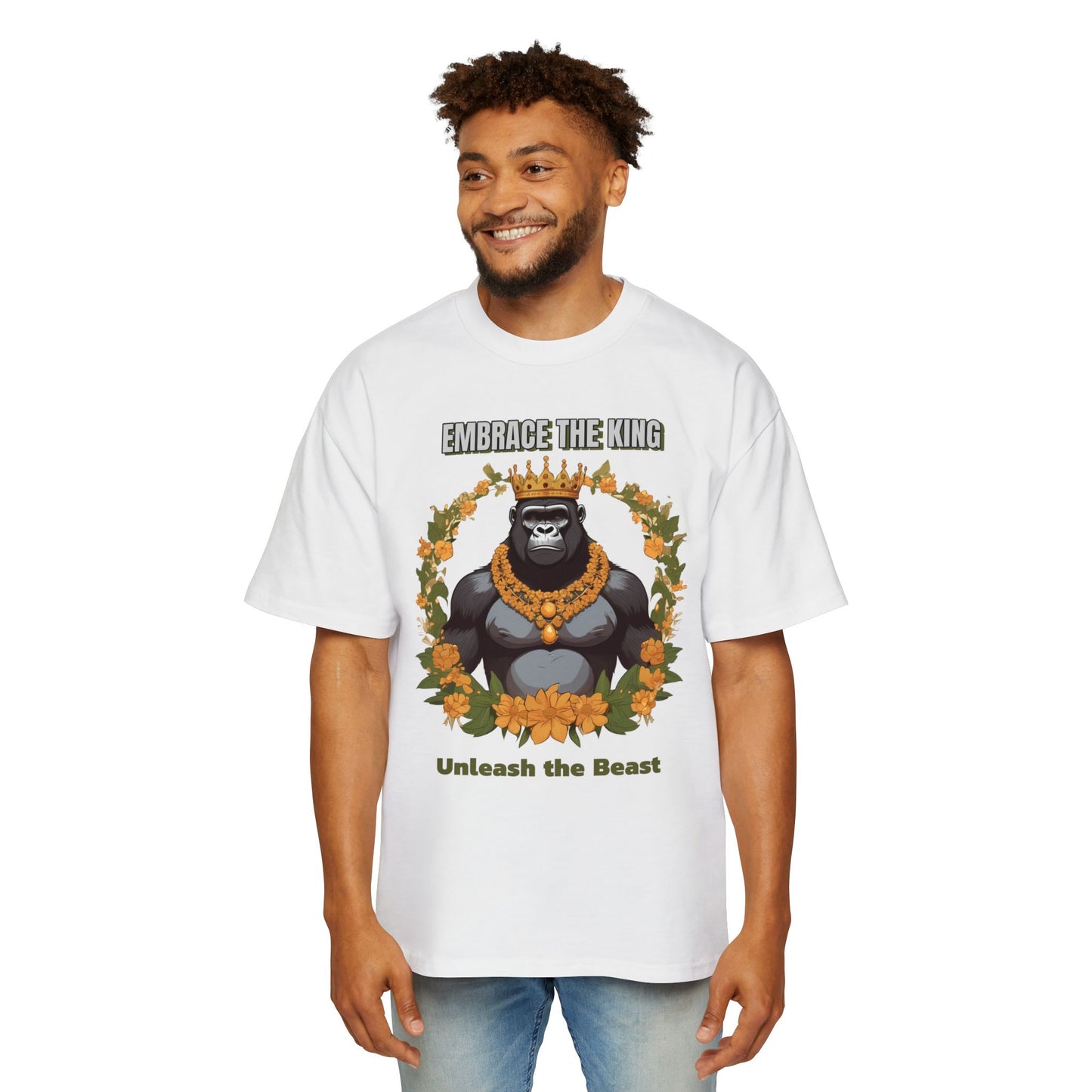 Embrace the King Men's Oversized Tee - Unleash the Beast