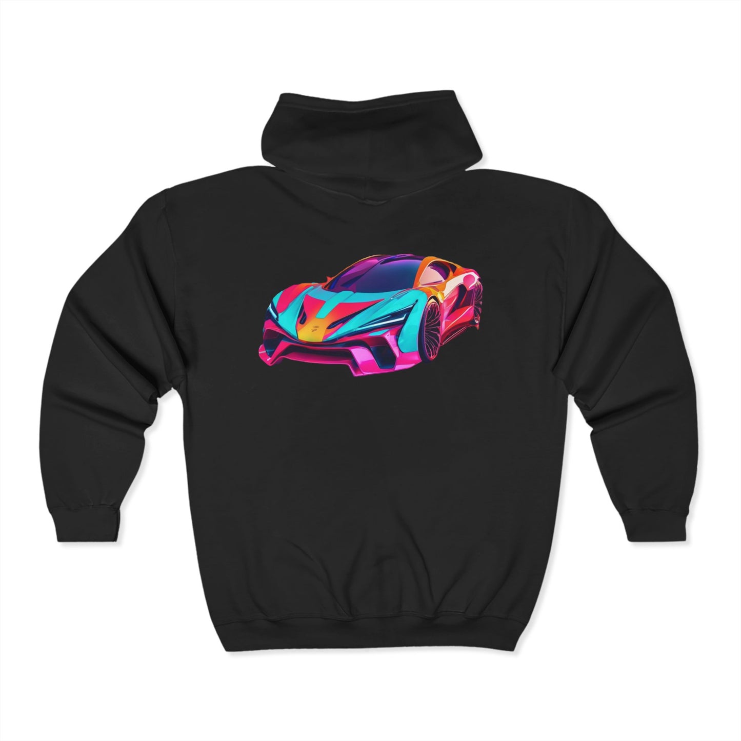 Unisex Heavy Blend Full Zip Hoodie - Vibrant Sports Car Design