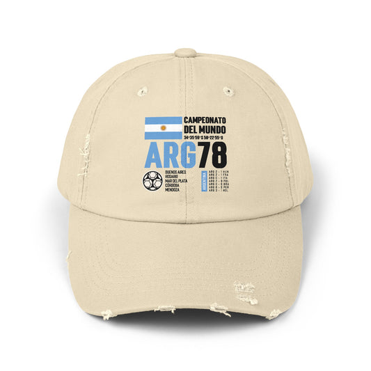 Unisex Distressed Cap Campionato Del Mundo ARG78 Vintage Style Hat