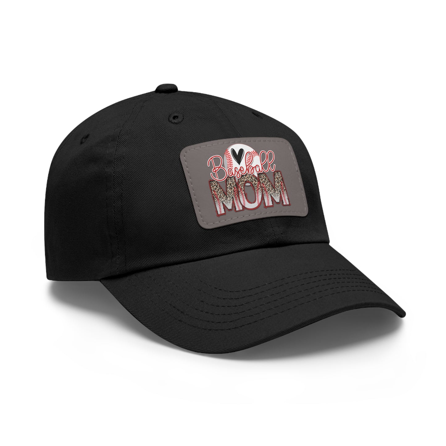 Baseball Mom Hat with Leather Patch