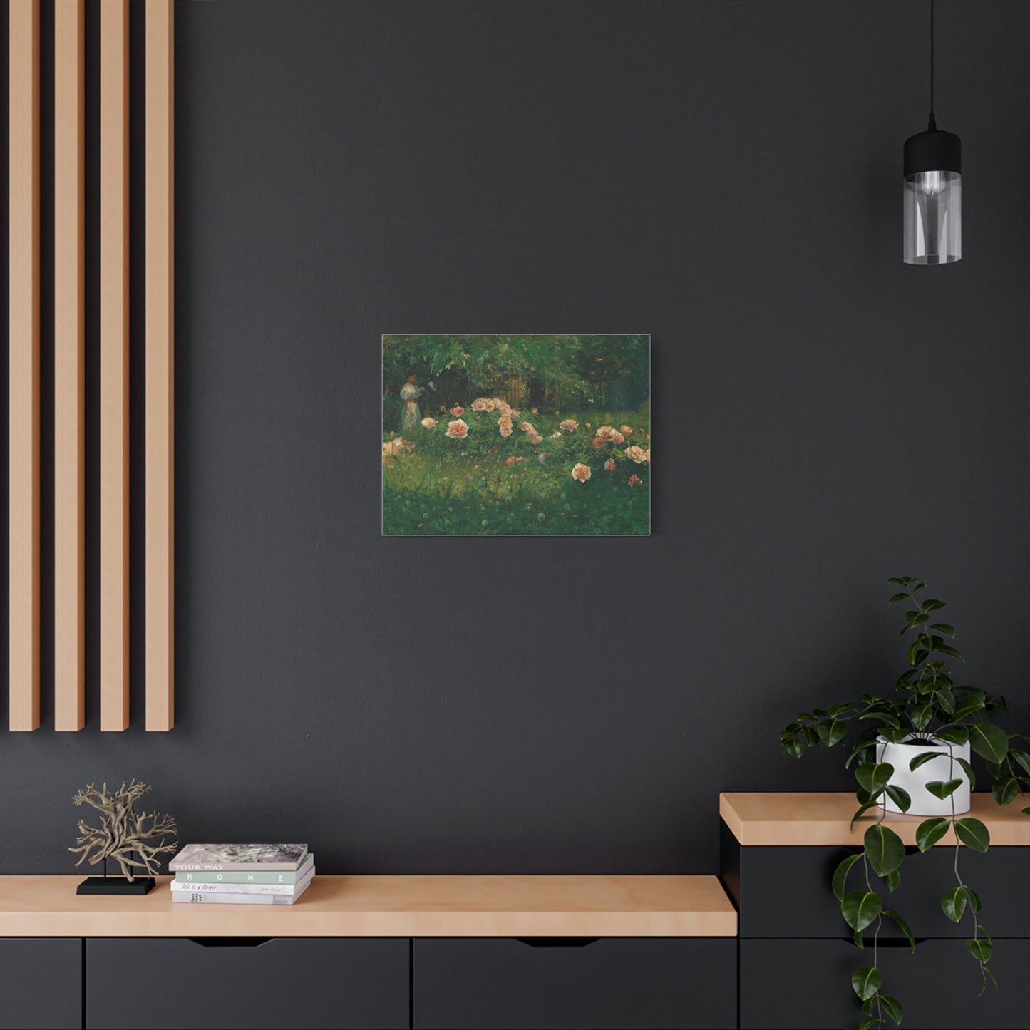 Floral Landscape Canvas Wall Art - Matte Stretched 1.25"