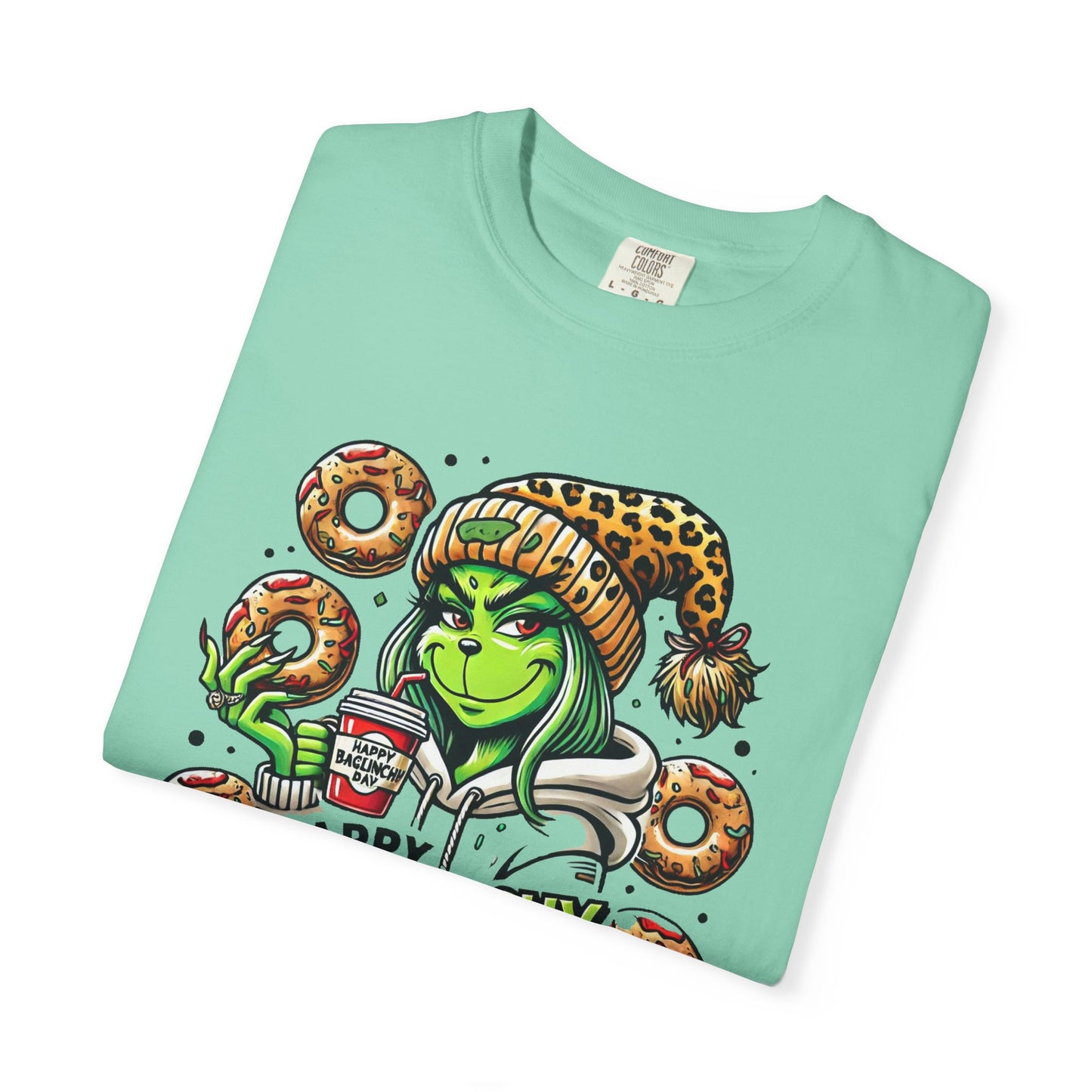Happy Bagels Day Unisex T-Shirt with Grinchy Design