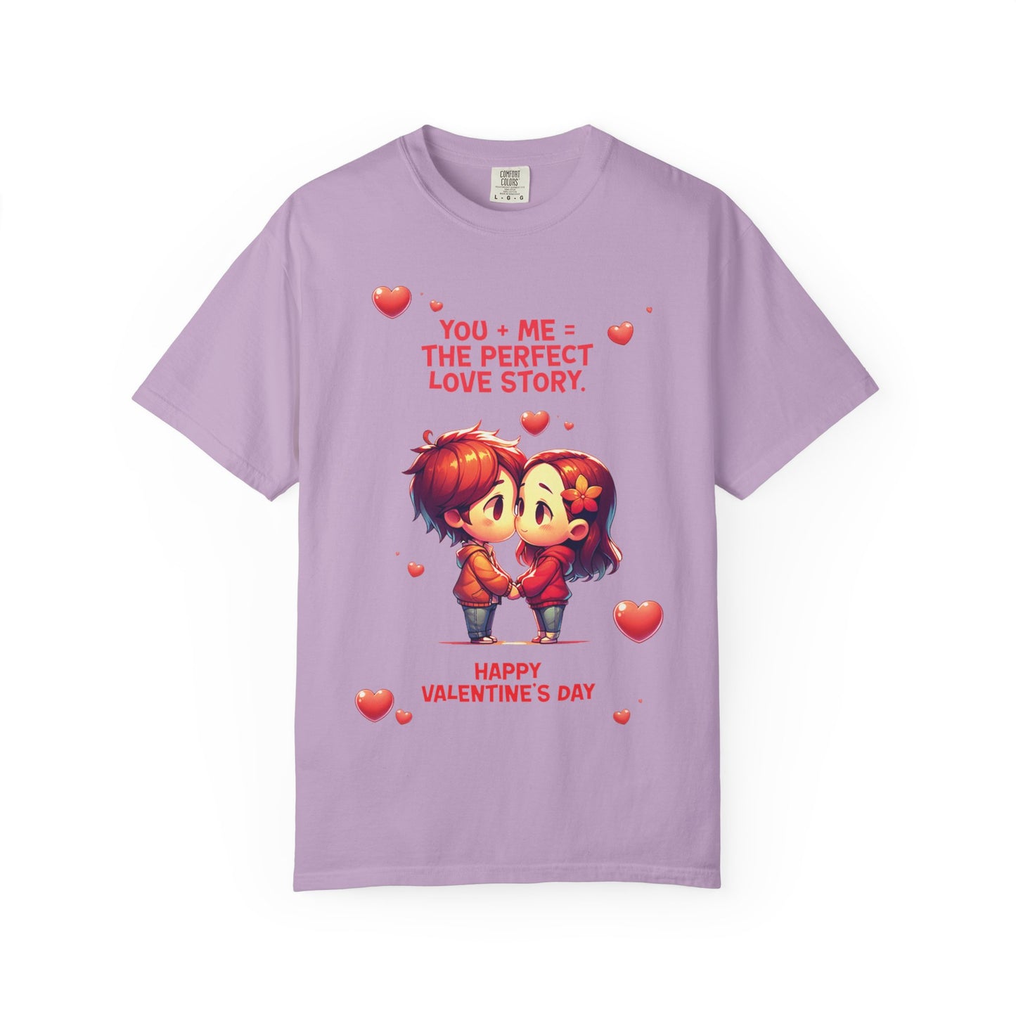 Unisex Garment-Dyed T-Shirt - 'Perfect Story Love' - Valentine's Day