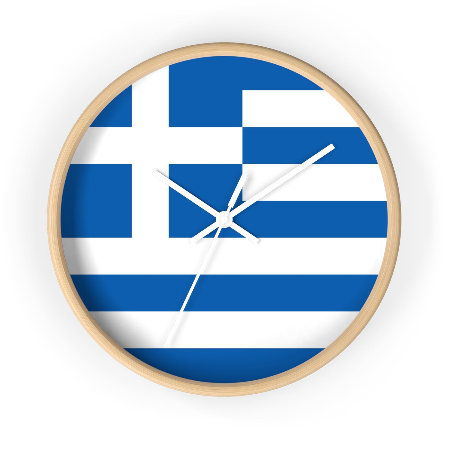 Greece Flag Wall Clock - Blue and White Home Decor